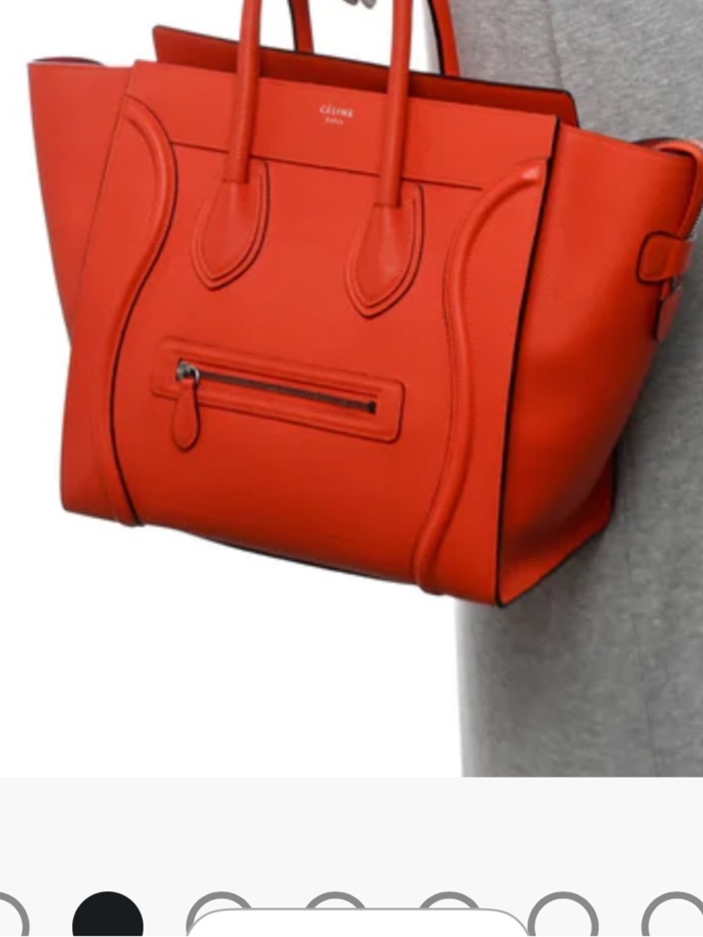 CELINE
Drummed Calfskin Mini
Luggage in Vermillion Orange - Picture 7 of 8